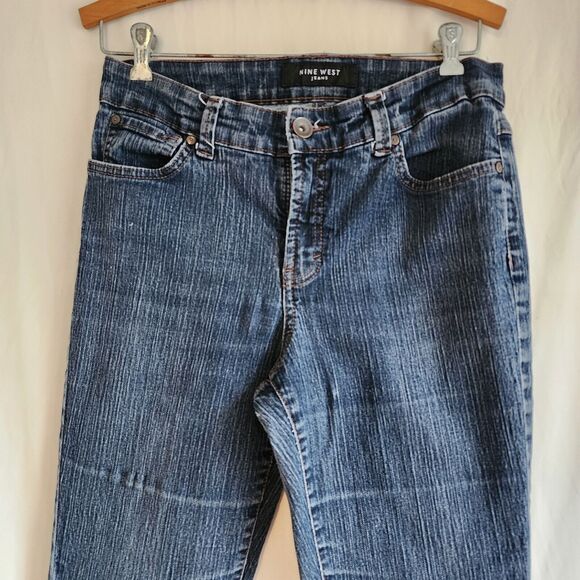 NINE WEST Blue Stretch Long West End Bootcut Woman's Jeans Size 8/ 28 - Picture 2 of 6